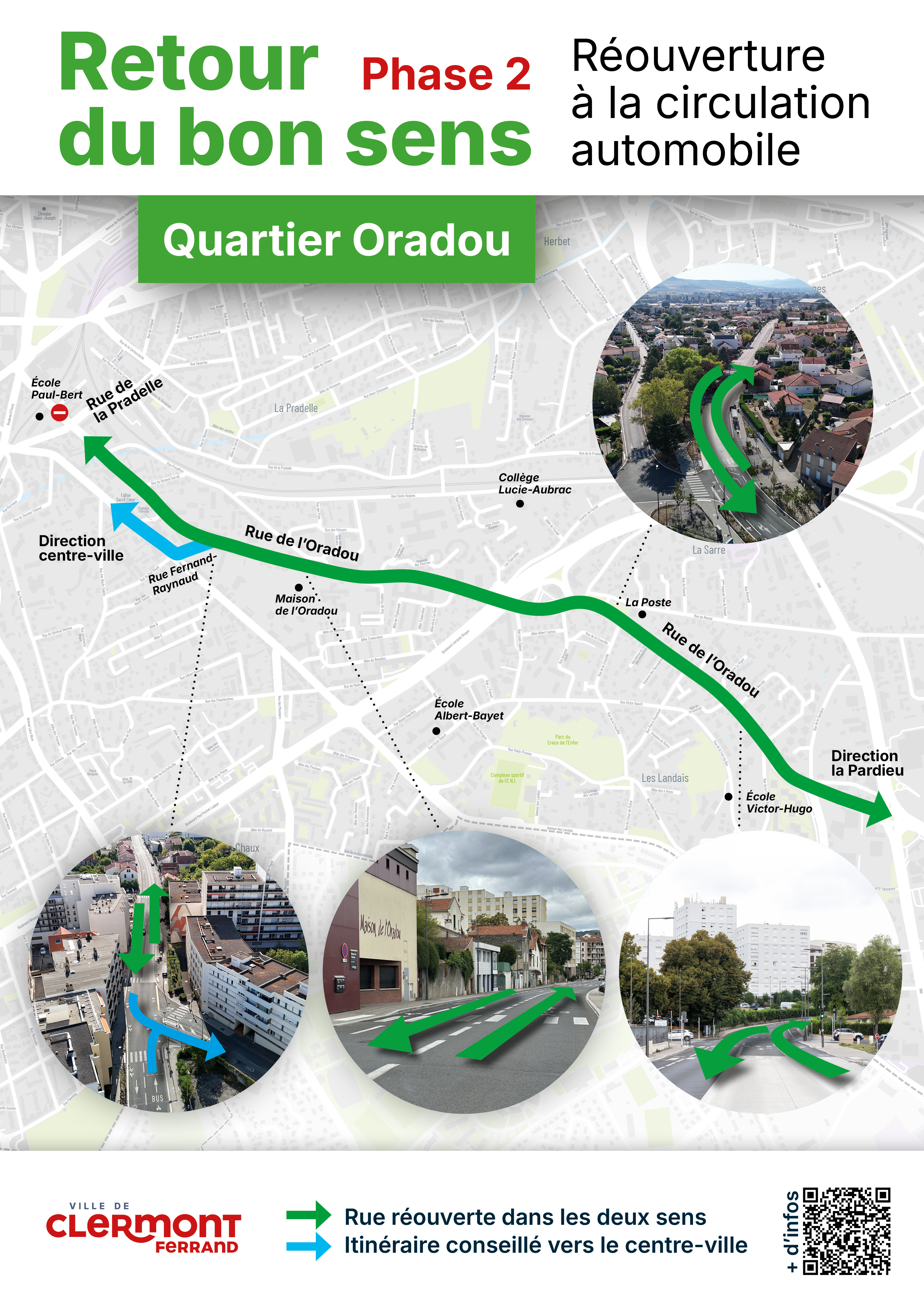circulation rue de l'oradou à clermont-ferrand