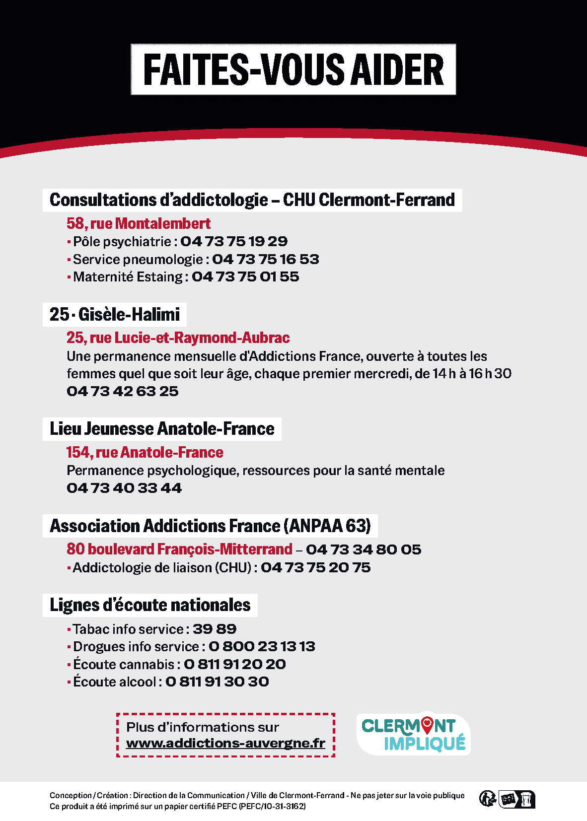 flyer campagne la drogue tue (c)Ville de Clermont--Ferrand