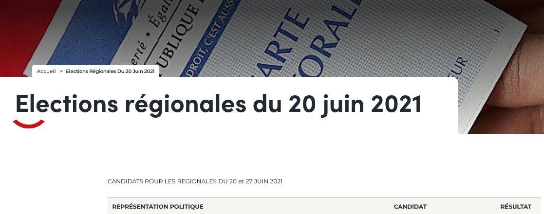 régionales 2021 1er tour