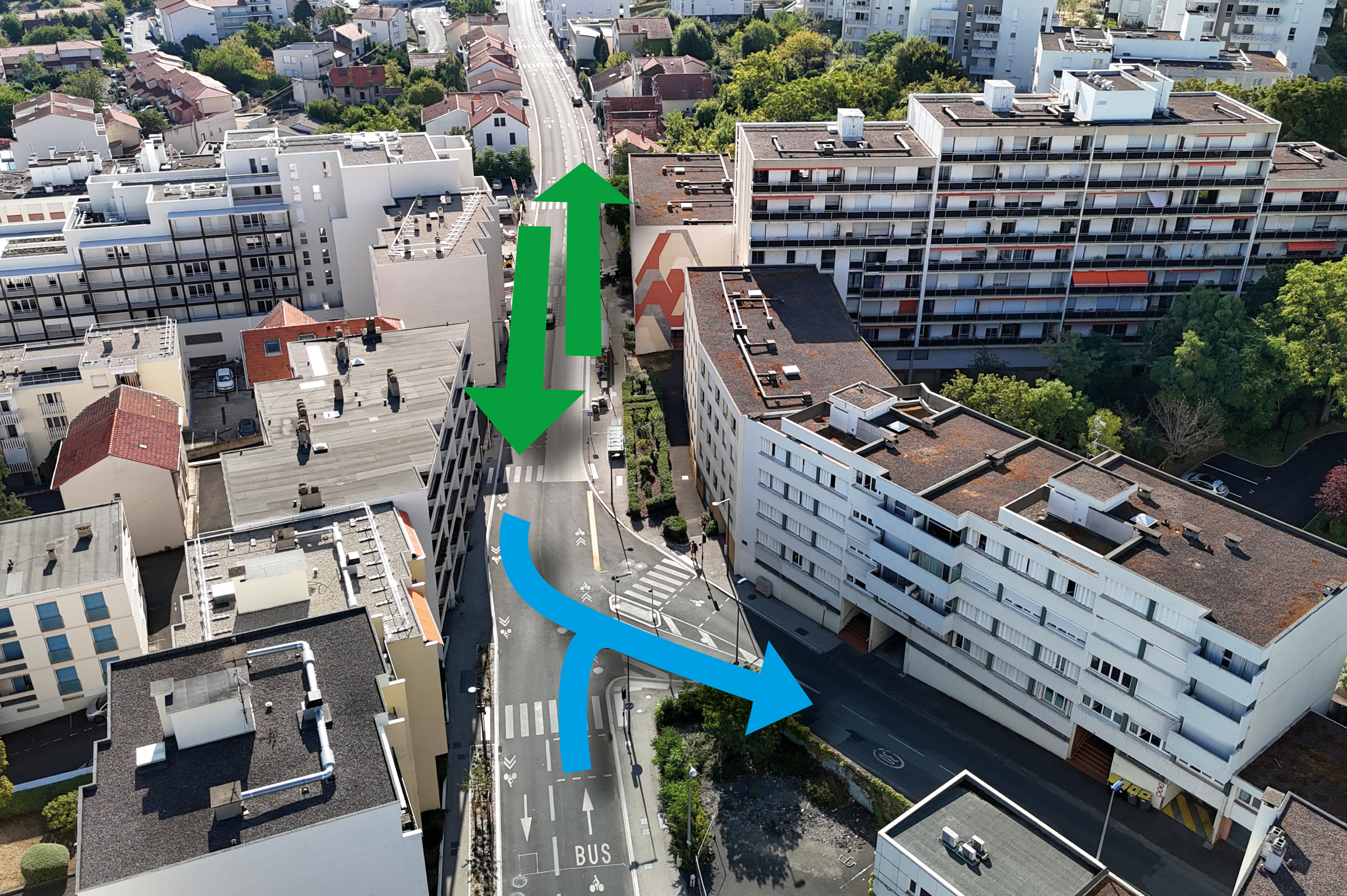 circulation rue de l'Oradou(c)ville de clermont-ferrand
