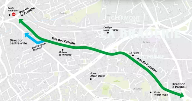 la Ville de Clermont-Ferrand poursuit l'évolution de son plan de circulation avec la mise en place de la phase 2 : la réouverture de la rue de l’Oradou