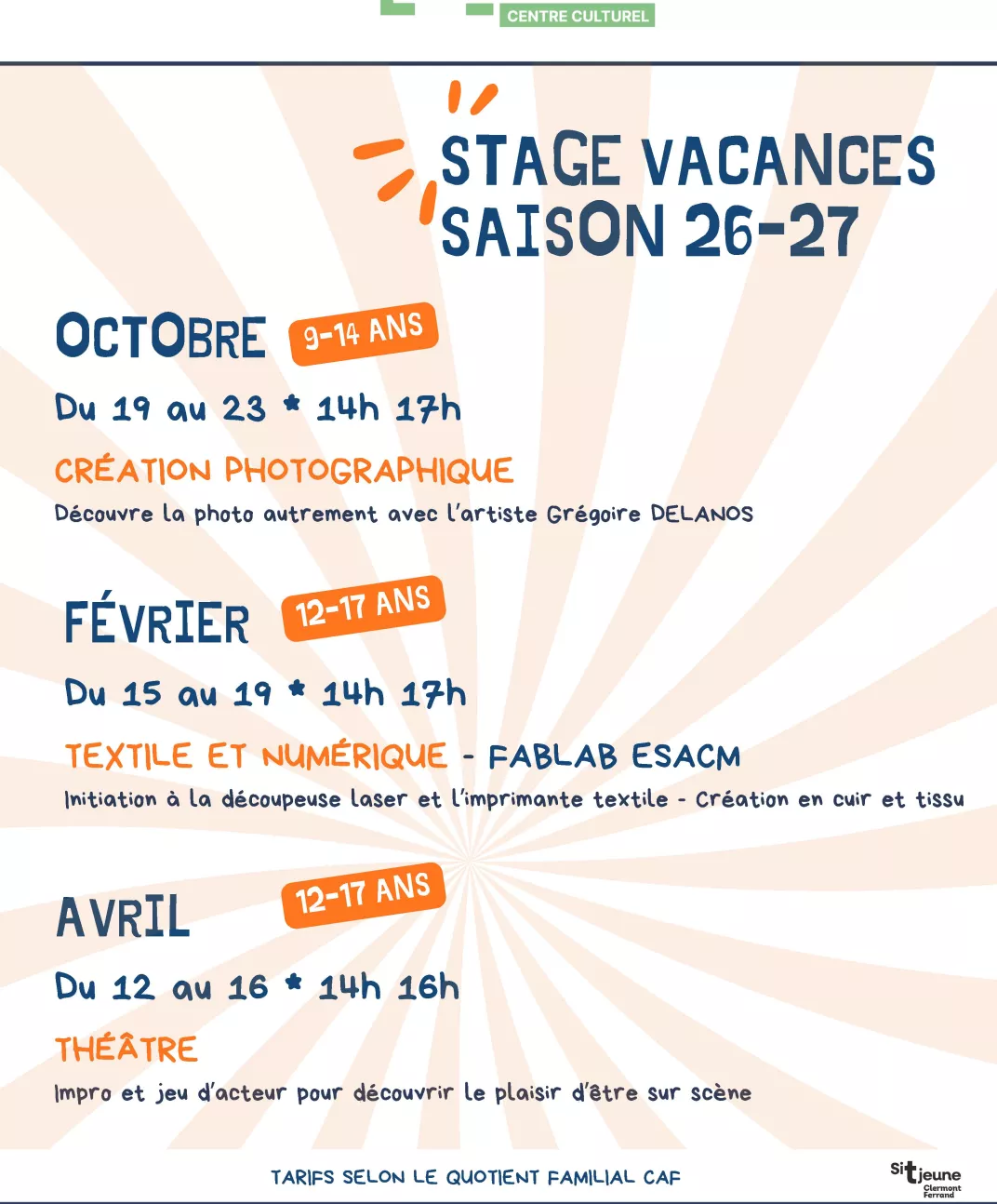 stage vacances ados à Camille Claudel