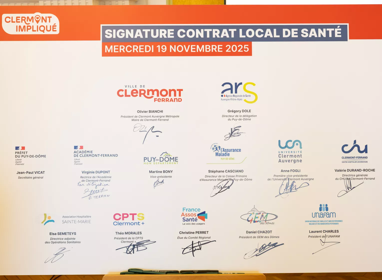 Signature Contrat local de santé - Novembre 2025(c)ville de Clermont-Ferrand