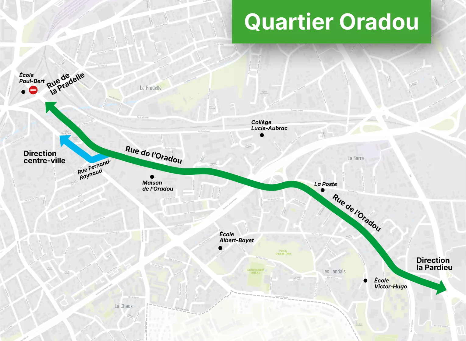 circulation rue de l'oradou à clermont-ferrand