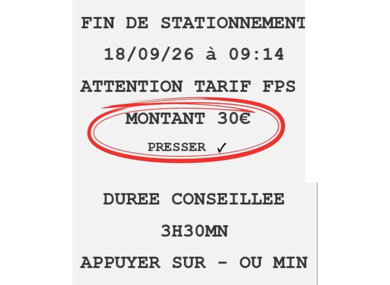 Forfait post-stationnement